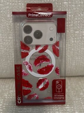 Iphone 17 Clear Phone Case with Red Lip Print —